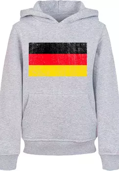Пуловер F4NT4STIC Hoodie Germany Deutschland Flagge distressed, цвет grau meliert