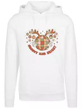 Пуловер F4NT4STIC Hoodie Groovy And Bright Christmas Disco Deer, белый