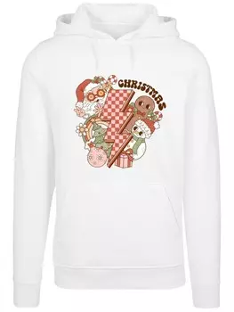 Пуловер F4NT4STIC Hoodie Groovy Christmas Flash Cozy Vibes, белый