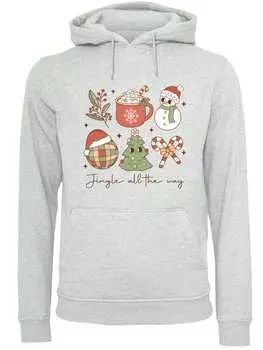 Пуловер F4NT4STIC Hoodie Jingle All The Way Christmas Groove, пятнистый серый