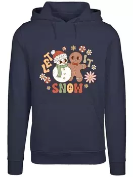 Пуловер F4NT4STIC Hoodie Let It Snow Groovy Christmas Gingerbread, цвет marineblau