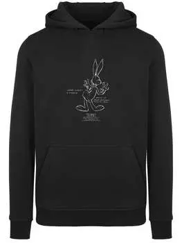 Пуловер F4NT4STIC Hoodie Looney Tunes Bugs Bunny White Belly, черный