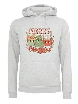 Пуловер F4NT4STIC Hoodie Merry Christmas Cozy And Cute, пятнистый серый