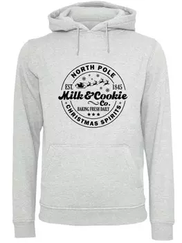 Пуловер F4NT4STIC Hoodie Milk and Cookie Bakery Retro Christmas Sign, пятнистый серый