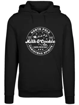 Пуловер F4NT4STIC Hoodie Milk and Cookie Bakery Retro Christmas Sign, черный