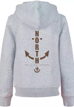 Пуловер F4NT4STIC Hoodie North Anker Knut & Jan Hamburg, цвет grau meliert
