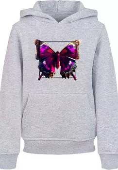 Пуловер F4NT4STIC Hoodie Pink Schmetterling HOODIE UNISEX, цвет grau meliert