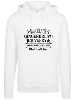 Пуловер F4NT4STIC Hoodie Santas Gingerbread Bakery Retro Christmas, белый