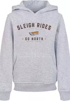 Пуловер F4NT4STIC Hoodie Schlittenfahren Weihnachten Christmas, цвет grau meliert