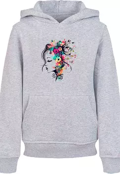 Пуловер F4NT4STIC Hoodie Silhouette Bunte Blumen, цвет grau meliert