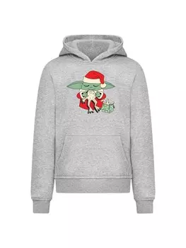 Пуловер F4NT4STIC Hoodie Star Wars Grogu To You XMAS Present, пятнистый серый
