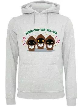 Пуловер F4NT4STIC Hoodie Star Wars Jawa-Wa-Wa, пятнистый серый