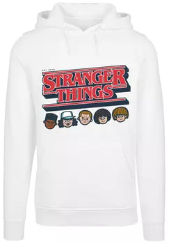Пуловер F4NT4STIC Hoodie Stranger Things Caricature Logo Netflix TV Series, белый