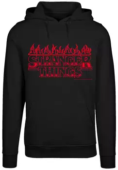 Пуловер F4NT4STIC Hoodie Stranger Things Flames Netflix TV Series, черный