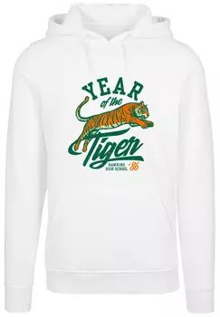 Пуловер F4NT4STIC Hoodie Stranger Things Hawkins Year of The Tiger 86 Netflix TV Series, белый