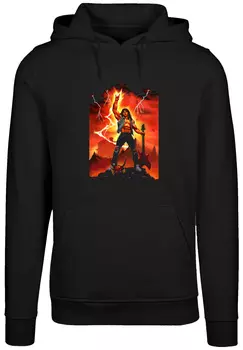 Пуловер F4NT4STIC Hoodie Stranger Things Hell Guitar DTG Netflix TV Series, черный