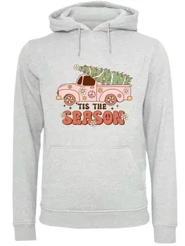 Пуловер F4NT4STIC Hoodie Tis The Season Christmas Drivin Home, пятнистый серый