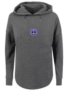 Пуловер F4NT4STIC Oversized emoji couture evil smiling purple face, цвет charcoal