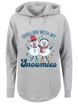 Пуловер F4NT4STIC Oversized Hoodie Chilling with My Snowmies, серый