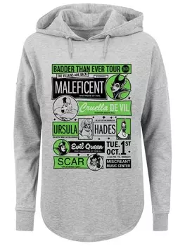 Пуловер F4NT4STIC Oversized Hoodie Disney Villians Are Back, серый