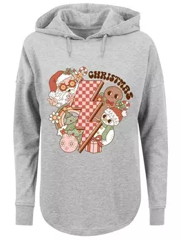 Пуловер F4NT4STIC Oversized Hoodie Groovy Weihnachten Flash Cozy Vibes, серый