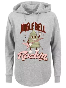 Пуловер F4NT4STIC Oversized Hoodie Jingle Bell Rocking Weihnachten Tree, серый
