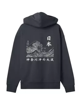 Пуловер F4NT4STIC Oversized Hoodie Kanagawa Welle Golden Gai, черный