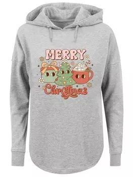 Пуловер F4NT4STIC Oversized Hoodie Merry Weihnachten Cozy And Cute, серый
