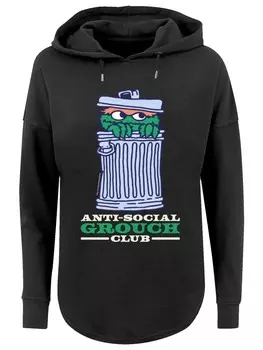 Пуловер F4NT4STIC Oversized Hoodie Sesamstrae Anti Social Grouch Club, черный