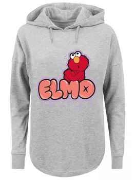 Пуловер F4NT4STIC Oversized Hoodie Sesamstrae Elmo NO, серый