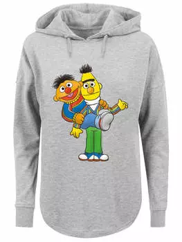 Пуловер F4NT4STIC Oversized Hoodie Sesamstrae Ernie & Bert, серый
