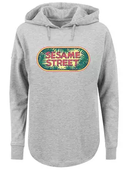 Пуловер F4NT4STIC Oversized Hoodie Sesamstrae Jungle Logo, серый