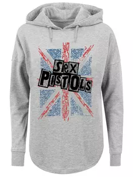 Пуловер F4NT4STIC Oversized Hoodie Sex Pistols Anarchy Flag, серый