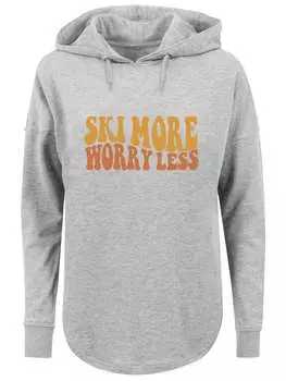 Пуловер F4NT4STIC Oversized Hoodie Ski More Worry Less, серый