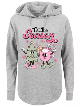 Пуловер F4NT4STIC Oversized Hoodie Tis The Season Tree Cocoa, серый
