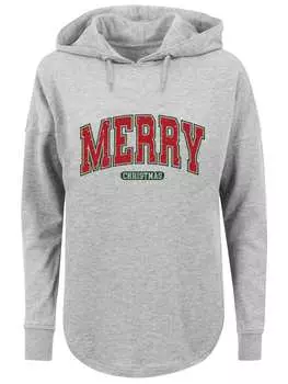Пуловер F4NT4STIC Oversized Hoodie Weihnachten Varsity Retro, серый