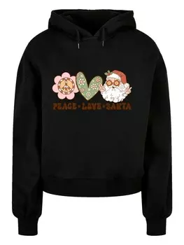 Пуловер F4NT4STIC Oversized Hoody Peace Love Santa Weihnachten, черный