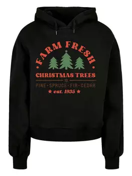 Пуловер F4NT4STIC Oversized Hoody Weihnachten Trees Collegiate Warm and Cozy, черный