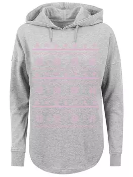 Пуловер F4NT4STIC Oversized Scandinavian Rosa Muster Weihnachten, серый