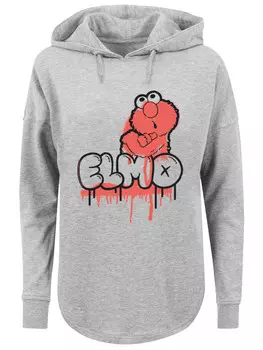 Пуловер F4NT4STIC Oversized Sesamstrae Elmo Graffiti, серый