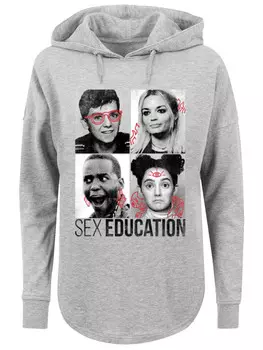 Пуловер F4NT4STIC Oversized Sex Education Class Photos Netflix TV Series, серый