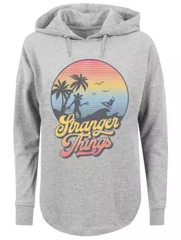 Пуловер F4NT4STIC Oversized Stranger Things LA Gradient Netflix TV Series, серый