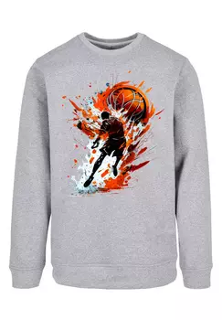 Пуловер F4NT4STIC Sweatshirt Basketball Splash Orange Sport CREW, цвет grau meliert