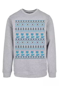 Пуловер F4NT4STIC Sweatshirt Christmas Fuchs Weihnachten Muster, цвет grau meliert
