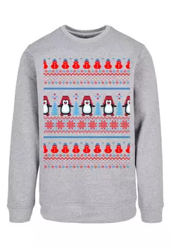 Пуловер F4NT4STIC Sweatshirt Christmas Pinguin Muster, цвет grau meliert