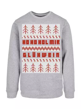 Пуловер F4NT4STIC Sweatshirt Ho Ho Hol mir Glhwein Weihnachten, пестрый серый