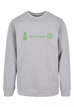 Пуловер F4NT4STIC Sweatshirt Let It Snow Weihnachten, цвет grau meliert
