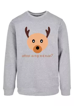 Пуловер F4NT4STIC Sweatshirt Red Nose Weihnachten, цвет grau meliert
