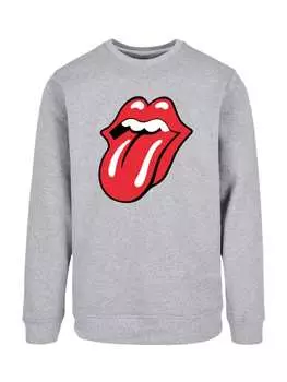 Пуловер F4NT4STIC Sweatshirt The Rolling Stones Rockband Classic Tongue Black, пятнистый серый
