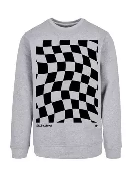 Пуловер F4NT4STIC Sweatshirt Wavy Schach Muster, пестрый серый